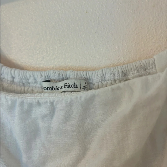 Abercrombie and Fitch White linen blend top size small - Picture 2 of 5